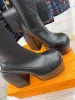 أحذية عارية Wolfe Boot Tall High Spice Black Stretch Scar Secret Black Jailbreaker Jennies Sassy Women Leather على حجم الأحذية 35-41