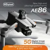 Drone de transmission d'image numérique AE86 avec double caméra HD FPV 3 axes anti-secouement cardan évitement d'obstacles moteur sans balais hélicoptère pliable RC Quadcopter