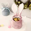 Dekorasyon Şeker Toptan Hediye Çantası Drawstring Buck Veet Bunny Paskalya Sepeti