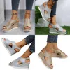 Taille chaussures vent grandes sandales femmes coin fond épais creux bouche de poisson talon haut décontracté femmes pour 97