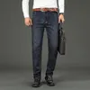 Mens Jeans Business Casual Straight Stretch Moda Clássico Azul Preto Trabalho Denim Calças Masculino Marca Roupas Tamanho 3238 230829