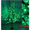 Decorações de jardim Handmade Artificial LED Cherry Blossom Tree Night Light Ano Natal Decoração de Casamento Luzes 1.5m Drop Delive Otlqc