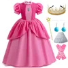 Cosplay Peach Chiffon Lace Girls Cosplay Dress Baby Kids Super Brothers Vestidos Party Dresses Carnival Halloween Costume 230828