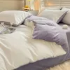 Ensembles de literie WOSTAR Quatre pièces Ensemble King Size Housse de couette Drap de lit Taie d'oreiller Hiver Chaud Peluche Couple Couette Literie 4 pièces