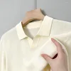 Pulls pour hommes Col de revers Gaufre Pull tricoté Slim Mode Casual Chaud Laine Top Mâle Bleu Jaune Blanc Pull