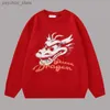 Streetwear uomo maglione lavorato a maglia maglione grafico drago pullover Hip Hop maglione Harajuku allentato morbido Y2K abbigliamento unisex Q230830