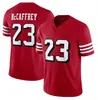 Football Jersey #23 Christian McCaffrey #97 Nick Bosa #85 George Kittle #54 Fred Warner Scarlet White 49ersvapor F.U.S.E. Begränsad