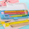 Cute Creative Stationery Box With Pencil Sharpener Student Double Layer Multi-functional Case Kawaii School Child Gifts