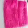 أحذية Retro Rose Red Fur Leg Heater Winterth Drapth Harajukuu Prot Prots Poots Cuffs Stockings Sticket