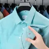 Erkekler sıradan gömlekler yüksek son marka saf pamuklu gömlek 2023 bahar sonbahar moda uzun kollu tişört işletme düz renk üst