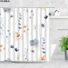 Rideaux de douche Floral pissenlit rideaux de douche papillon aquarelle fleur naturelle printemps feuilles d'érable milieu salle de bain décor rideau de bain R230830