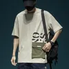 Herren-T-Shirts, Sommer, kurzärmelig, mit Buchstaben bedruckt, T-Shirt mit Cargotasche, lässig, Baumwolle, O-Ausschnitt, Y2K-Streetwear, übergroße T-Shirts 230816 230829