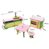 Doll House Accessories 1 12 Dollhouse Miniature Furniture Wooden Creative Bathroom Bedroom Restaurant For Kids Action Figure Decoration 230830