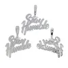 Pendentif Colliers Arrivé Bling glacé rester humble lettres pendentifs pavé 5A cubique zircone colliers pour hommes Hip Hop rappeur CZ bijoux 230830