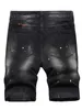 Hommes Graffiti déchiré jean court 2023 été nouvelle mode décontracté mince grand trou Style rétro Denim Shorts hommes marque vêtements HKD230829