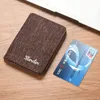 5st plånböcker män duk bokstäver utskrift personlig tunn multifunktionell affärskreditkortshållare