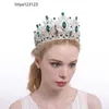 Grampos de cabelo grande rainha real azul cristal nupcial tiaras coroas para mulheres strass traje europeu pageant diadema acessórios de casamento