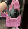 Borse da donna in cristallo sotto le ascelle Borsa a tracolla riedizione Borsa a tracolla con triangolo pieno di diamanti Borsa 3 in 1 Moda Hobos Borsa lucida Cerniera Strass Borsa a tracolla Borse