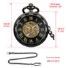Pocket Watches Open Face Roman siffror Display Mechanical Hand Winding Pocket Watch Elegant Fashion Antique Manual Pocket Clock Gift for Man 230830