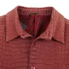 Mens läderjacka Autumn Zilli Frosted Crocodile Casual Red Coat