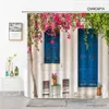 Shower Curtains Countryside Rock House Bathroom Curtain Shower Curtains Old Doors Rural Building Landscape Retro Decor Bathroom Products R230831