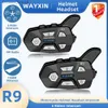 Wayxin R9 Helmet Headets Motorcycle Intercom 6 Riders Communication Interphone Interphone Moto Waterproof FM Radio BT 5.0 Q230830