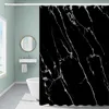 Shower Curtains Black Gold Marble Crack Bathroom Shower Curtain Luxury Abstract Decorative Modern Art Fabric Bathroom Curtain R230831