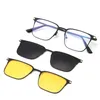 Modne okulary przeciwsłoneczne Ramy metal 3 w 1 styl Klips na okularach Rama Trend Polaryzowane okulary przeciwsłoneczne dla mężczyzn okulary komputerowe UV400 230830