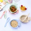 Bowls Rice Bowl Strong And Firm Wheat Straw Tableware Set Smooth Round Household Supplementary Kitchen
