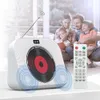 CD Player Portable Bluetooth Ser Stereo FM Radio Players LED Screen Rechargeable Music With 35mm Headphones Jack 230829