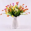 Fleurs décoratives 1pc Mini Calla Bouquet de fleurs artificielles avec feuille en plastique faux lys plantes aquatiques bricolage décoration de chambre à la maison