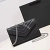 Klasyczna wysoka wersja luksurys cowhide crossbody torba słynna designerka messenger lady torebka torebka żeńska torebka torebka czarna złota srebrna łańcuch z pudełkiem 22,5*5*15 cm