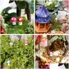 Arts And Crafts Wholesale- 10Pcs Mushrooms Terrarium Figurines Fairy Garden Miniatures Party Mini Mushroom Ornament Resin Drop Deliver Dhl5O