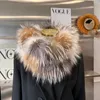 Womens Real Fox Fur Scarf Handband Knitted Snood Neck Warmer Collar Winter Warm Collar