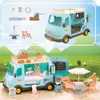 Accessoires voor poppenhuis Miniatuurmeubilair 1 12 Bosfamilie Konijntje Schoolbus Rendierpoppen Simulatie Spelen voor meisje Cadeau 230830