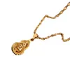 Dubai Real 18 k Yellow Fine G F gold Women Pendant Necklace Jewelry Fortune gourd party wedding Gifts208P7580856