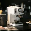 Yarı Aautomatik Espresso Makinesi 15Bar Kahve Makinesi İtalyan Çift Sıcaklık Kontrol Buhar Tipi Süt Köpek Retro Beyaz 220V