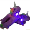 Pantoufles 35cm licorne en peluche intérieur hiver chaussures chaudes avec lumière LED pantoufle brillante pour les filles la nuit 230830