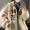 Men s hoodies tröjor vintage brev tryck zip up hoodie kvinnor jacka tröja överdimensionerade casual män kläder hip hop streetwear koreanska toppar 230829