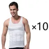 Men's Body Shapers 10PCS/SET Men Slimming Shaper Waist Trainer Vest Tummy Control Posture Shirt Belly Shapewear Chest Modeling Fat Corset