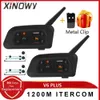 XINOWY V6 PLUS Motorcycle Bluetooth 1200M Helmet Intercom Full Duplex for 6 Riders BT Wireless Motocicleta Interphone Headsets Q230830