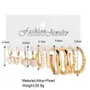 Charm Set Big Circle Earring Set for Women Gold Color Vintage Square Earring Ear Jewelry R230830