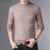 Top Quality New Brand Knit Pullover Crew Neck Sweater Autum Winter Solid Color Simple Casual Men Jumper Fashion Clothing 2023 Q230830