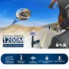 Xinowy V6 Plus Bluetooth Motorcycle Helmet Intercom 1200m Pełny dupleks Interphone Waterphone Waterproof GPS Zestaw słuchawkowy Q230831