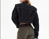 Kvinnors y2k gröda denim kvinnor hippie streetwear överdimensionerade zip jackor haruku kpop coat kvinnlig