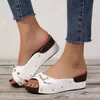 Sandals Fashion Women Summer Wedges Buckle Strap Solid Color Comfortable Shoes Beach Open Toe Breathable