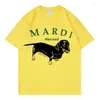 Männer T-shirts Korea Mode Mardi Männer T-shirt Sommer Casual Vielseitig Übergroßen Hemd Baumwolle Frauen T Top Harajuku Druck Hund hip Hop