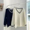 Herrtröjor Stylish Autumn Sweater Preppy Style Keep Warm Antishrink Wearresistent V Neck 230830