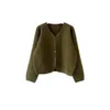 Cardigan Sweater Spring Womens Clothing Korean Version Of The V Neck Temperament Simple Fashion Pure Color Short