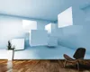 Wallpapers Papel De Parede Abstract Cubes In The Blue Room Geometric 3d Wallpaper Living Tv Wall Bedroom Papers Home Decor